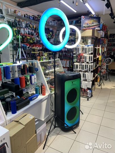 Кольцевая Селфи лампа 56см 80W цветная RGB