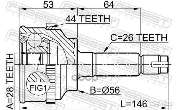 Шрус наружный Mazda Premacy 4WD 99-05