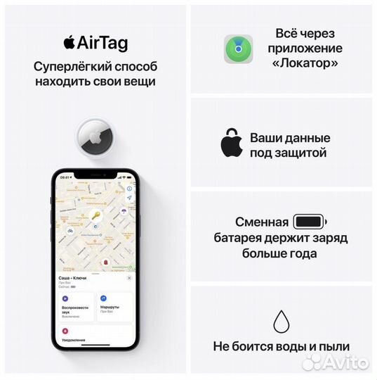 Новые Apple AirTag 4 Pack Bluetooth-метка трекер