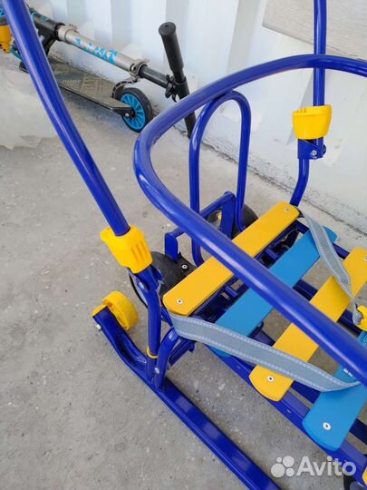 Санки Ника с выдвижными колесами