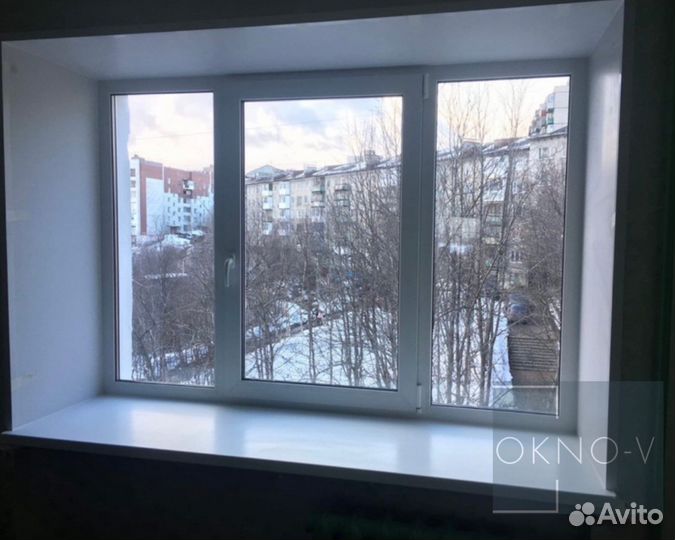 Окно трехстворчатое пвх