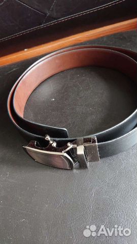 Мужской кожаный ремень двухсторонний
