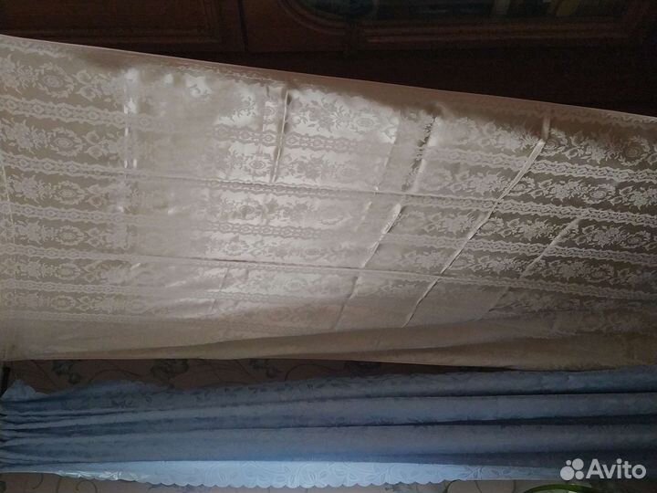 Атласные шторы, на тесьме. Дл. 206* ш. 120