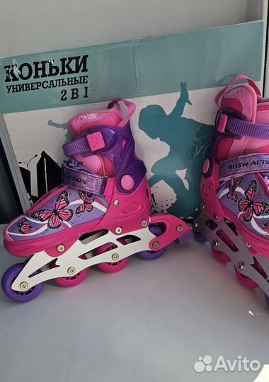 Ролики 2-в-1 и коньки 33 - 36 размер