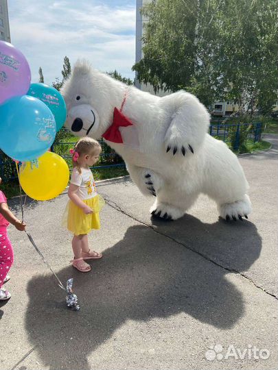 Поздравление Белого Мишки Ростовая кукла медведь
