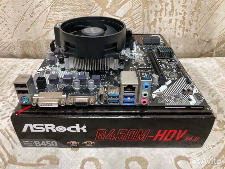 Комплект ASRock B450M/R5 2600/Кулер/AM4