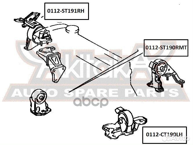 Подушка двигателя задняя 3SFE/4SFE MT 0112-ST19