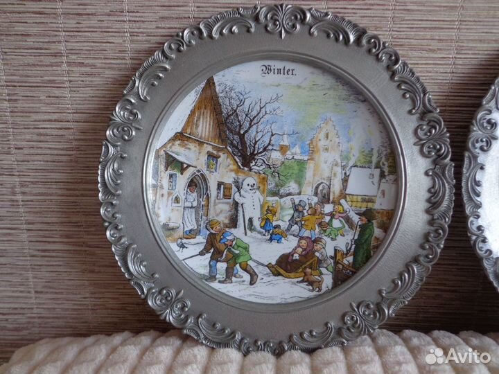 Коллекционные, настенные тарелки. Времена года