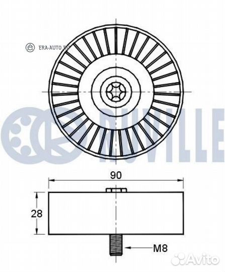 Ruville 541662 541662 ролик натяжной ремня грм\ MB