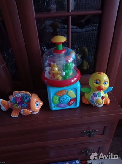 Юла, музыкальные рыбка, утëнок, кубик