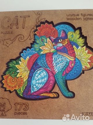 Деревянные пазлы фигурные 5 штук