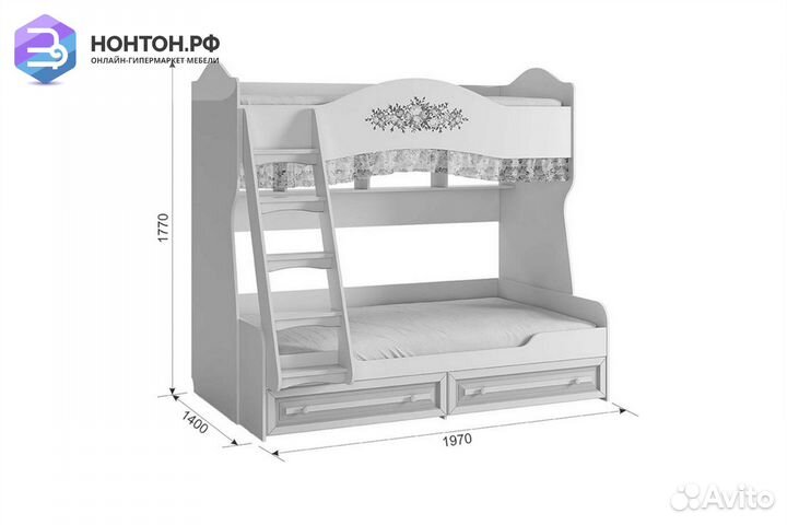 Кровать двухъярусная Алиса