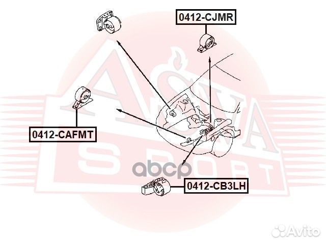 Подушка двигателя mitsubishi lancer/colt CA/CB