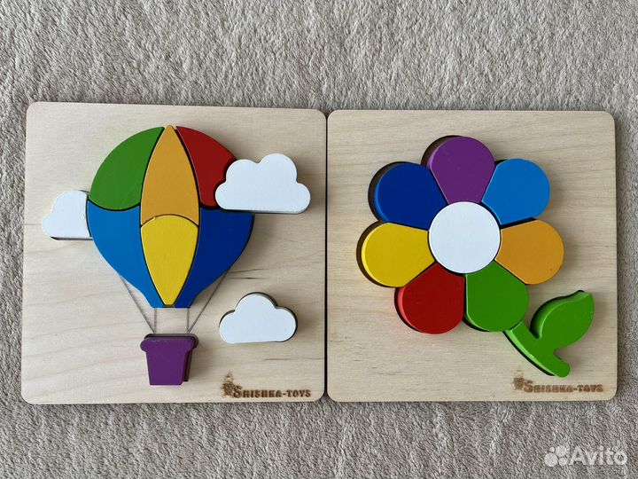 Деревянные пазлы для малышей (цена за 2 шт.)