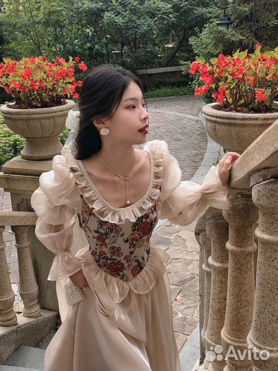 Винтажное платье гобелен