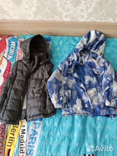 Костюм, жилет, ветровка