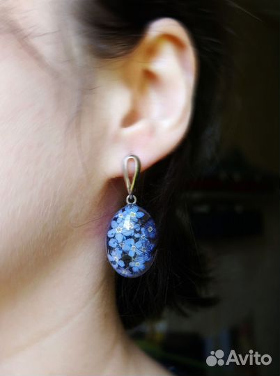Серьги с цветами