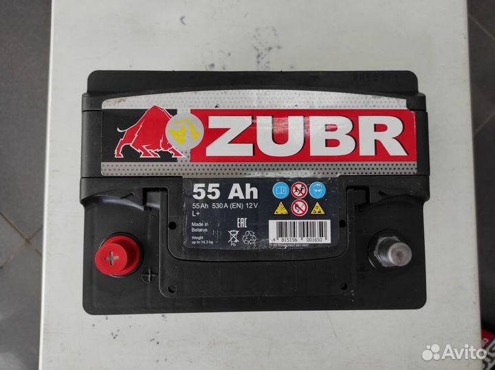 Аккумулятор 55Ач 530А Zubr (Exide) Ultra прямой