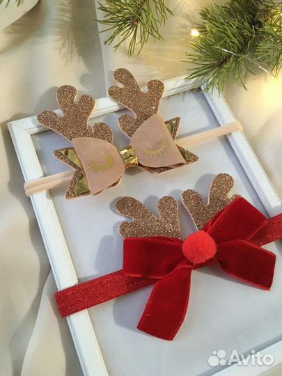 Оленёнок повязка бантики ободок