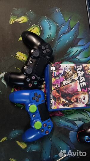 Ps4 slim + 3 диска и 2 геймпада