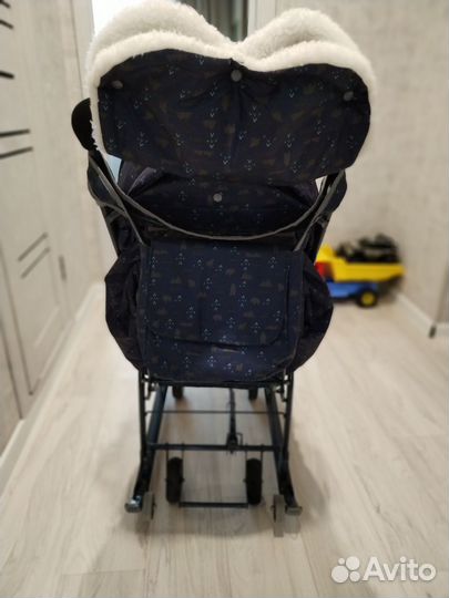 Детские санки коляска с колесами