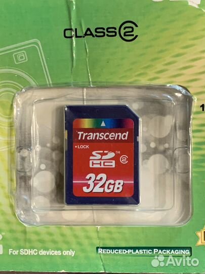 Карта памяти sdhc Transcend sd 32gb новая