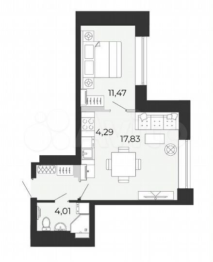 2-к. квартира, 41,2 м², 26/27 эт.