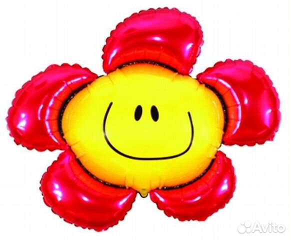 Воздушный шар на палочке Цветок красный