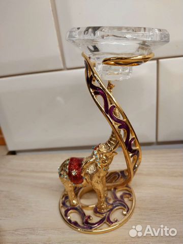 Подсвечник металлический слон