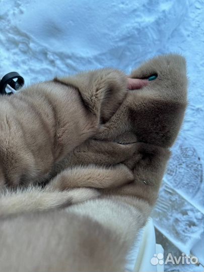 Шуба норковая беж хамелеон миди /мини 42-44