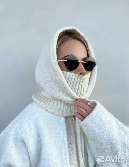 Капор молочный 2 в 1 женский