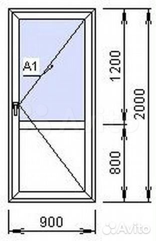 Пластиковая дверь 900*2000мм