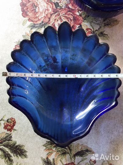 Салатник синий, стекло, СССР