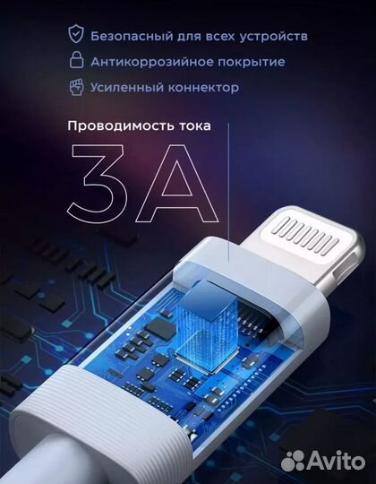 Кабель USB - Lightning для зарядки телефона iPhone