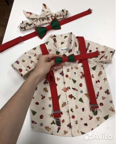 Новогодняя рубашка для фотосесси костюм набор