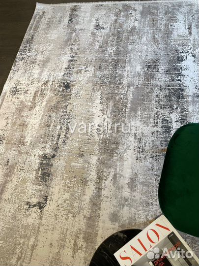 Ковер бежевый современный 0.8х1.5 эвкалипт шелк