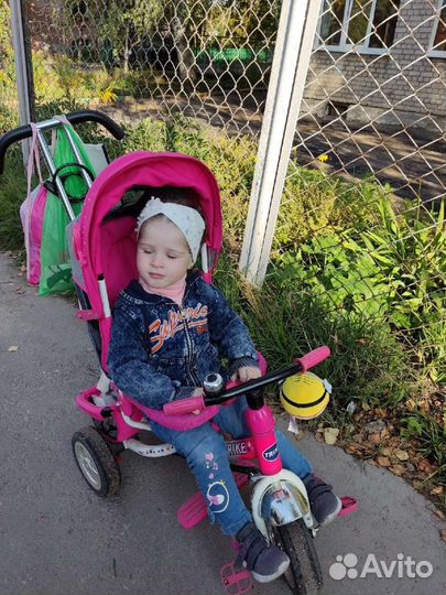 Трехколесный детский велосипед с ручкой бу