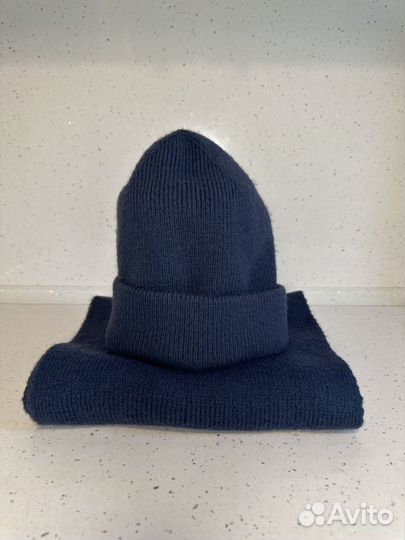 Комплект на зиму шапка и шарф вязанные, р.54-60 см