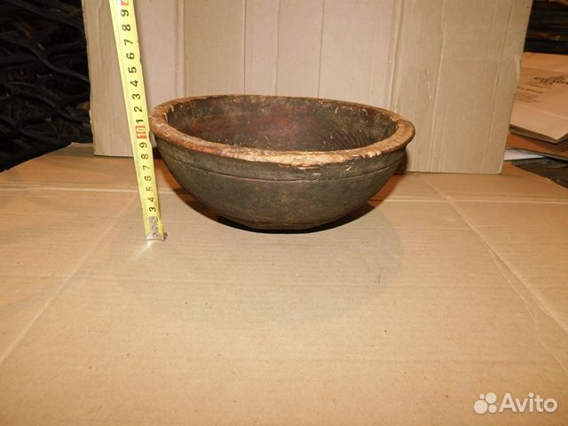 Старинная, деревянная,глубокая миска-плошка ри дре