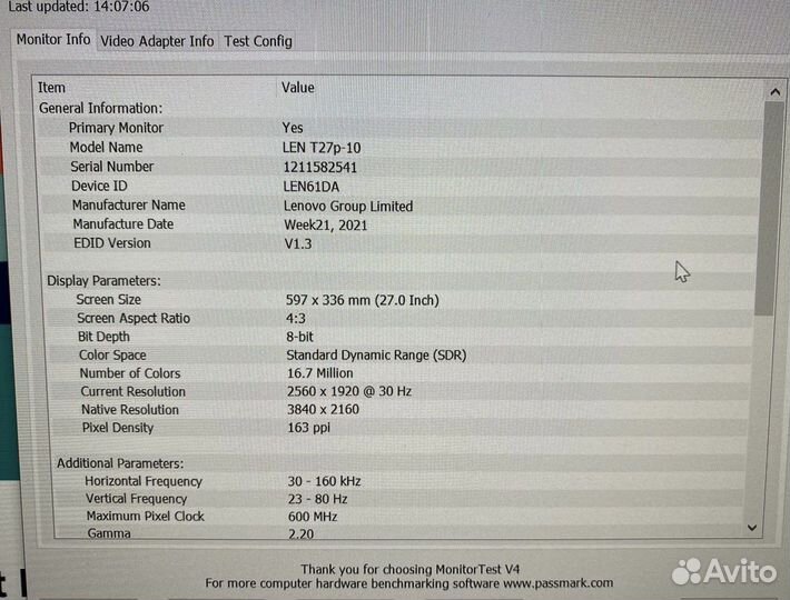 Монитор 27 Lenovo ThinkVision T27p-10
