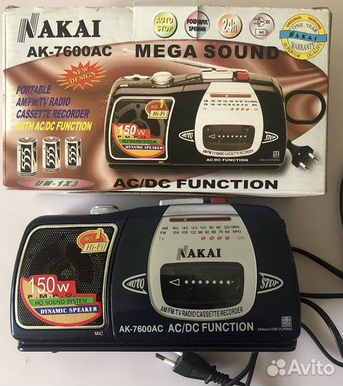 Мини магнитола с кассетником Аkai AK-7600AC
