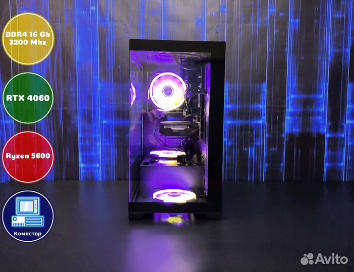 Сборка мощного пк AMD5600-RTX4060-16DDR4-WFH48-A520
