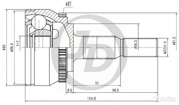 ШРУС наружный volvo 850 (854) / C70 /S70