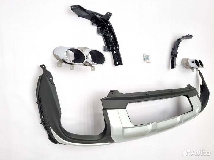 Диффузор насадками на Audi Q7 19- н.в. в стиле SQ7