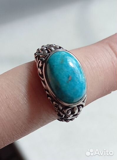 Кольцо серебряное с бирюзой