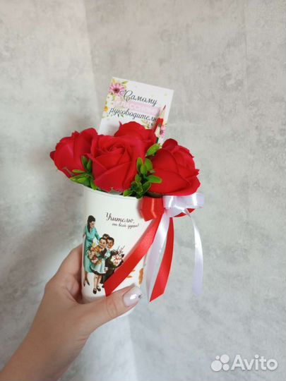 Букет из мыльных роз на 1 сентября