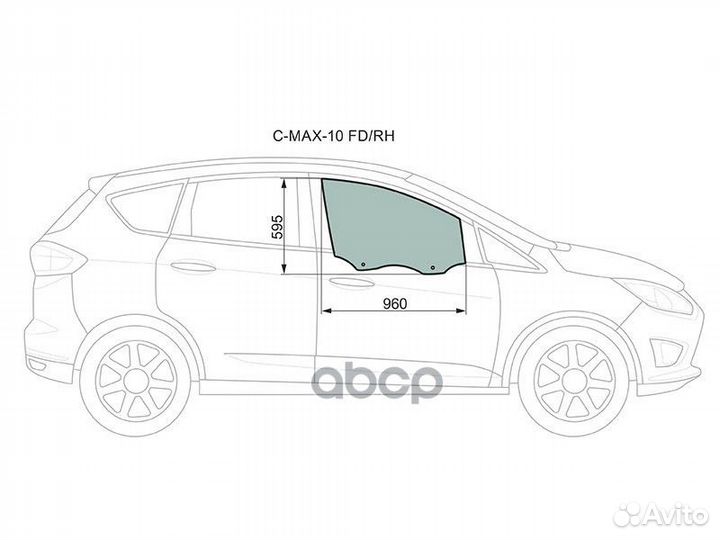 Стекло боковое опускное (Спереди/ Справа/ Цвет