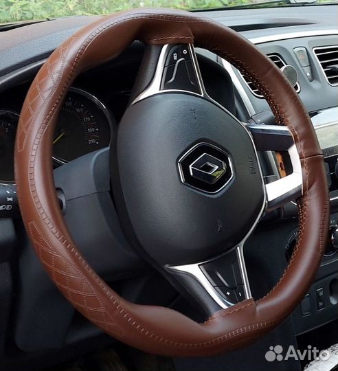 Кожаная оплетка на руль(новая в упаковке)