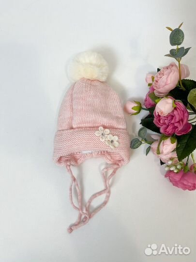 Новая зимняя шапка для девочки 3-6 мес