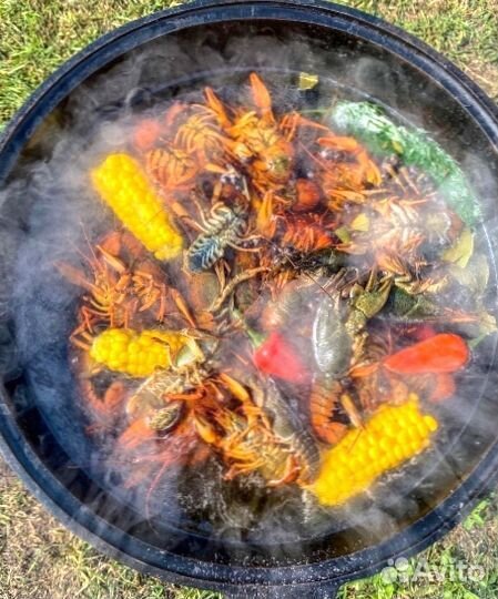 Казан чугунный + печь + половник + специи